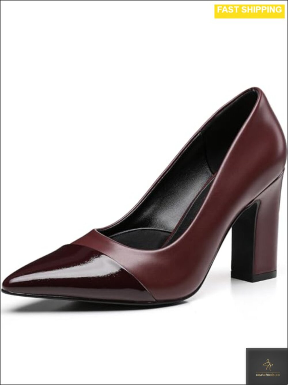Trary Women's Chunky Block Heel Pointed Toe Pumps 3.54" Dress Office Shoes